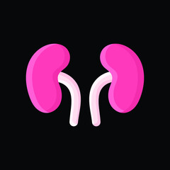 Kidneys Pink Human Organs Color Flat Icon