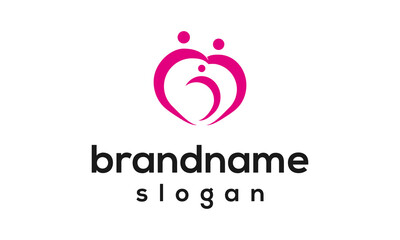 Love family logo design vector