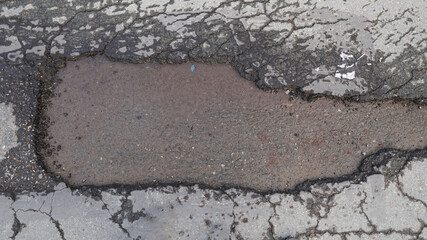 close up of a damage road