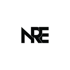 nre letter original monogram logo design