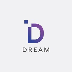 Stock Vector Special Initial D Letter Logo Design