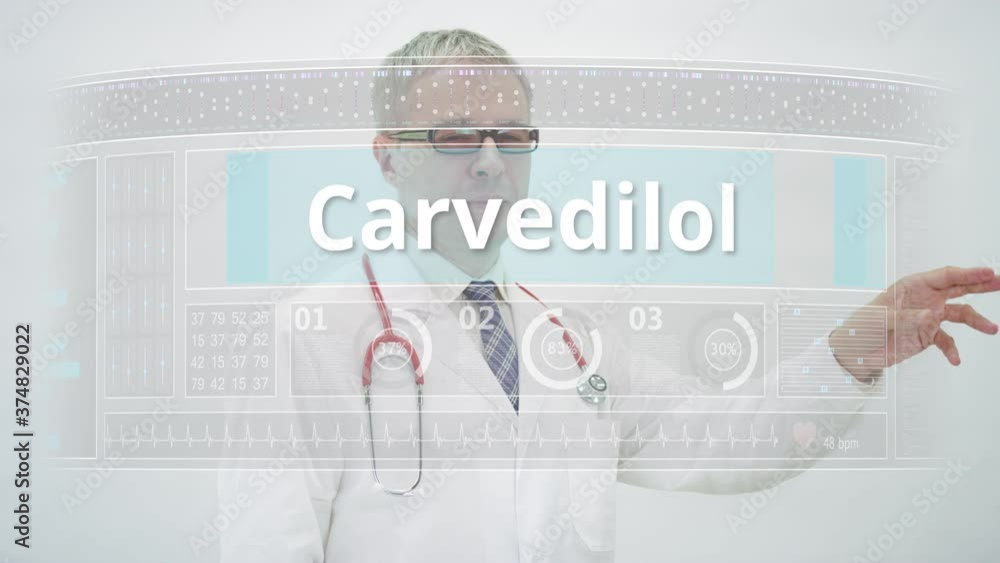 Poster doctor scrolls to citalopram generic drug name on a touchscreen display