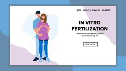 In Vitro Fertilization Young Happy Couple Vector