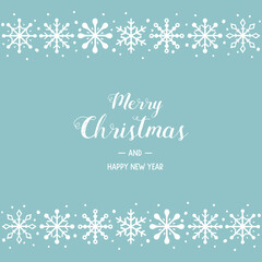 Christmas card with beautiful snowflakes. Concept of Xmas greeting card. Vector