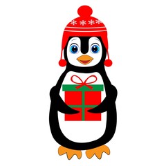 cute christmas penguin vector illustration