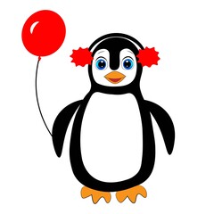 Fototapeta premium cute christmas penguin vector illustration