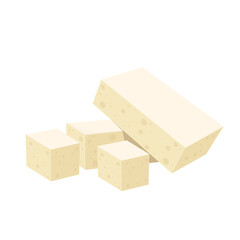Tofu vector. free space for text. wallpaper. Tofu on white background.