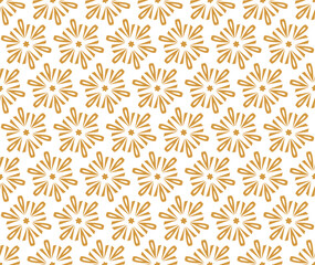 Flower geometric pattern. Seamless vector background. White and gold ornament. Ornament for fabric, wallpaper, packaging. Decorative print