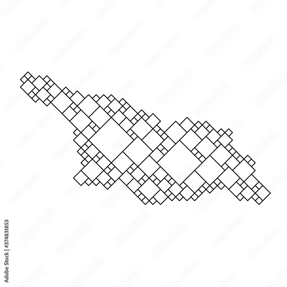 Poster georgia map from black pattern from a grid of squares of different sizes. vector illustration.