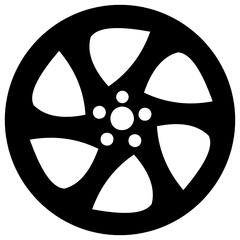 Obraz premium A circular alloy wheel of a car in solid vector, editable vector 