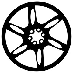 
A circular alloy wheel of a car in solid vector, editable vector
