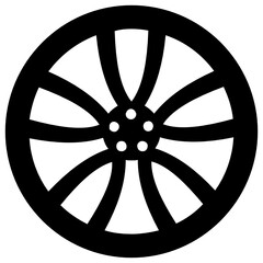 Obraz premium Spinning wheel or spinner rims, best to be used in auto and related website, solid icon 