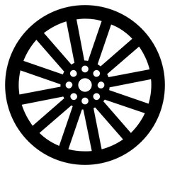 Fototapeta premium A luxurious wheel rim for car is presented in this solid vector 