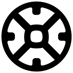 
Solid icon design of wheel in trendy vector 
