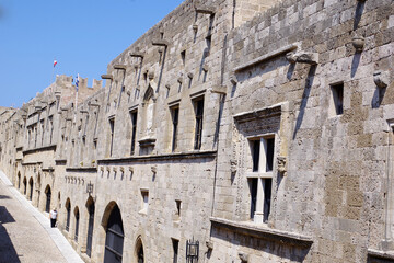 Fototapeta premium Ancienne rue médiévale des Chevaliers, Rhodes