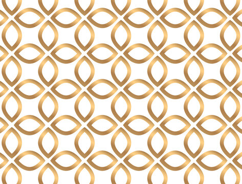Abstract vector  gold pattern. Geometric flower gold print pattern.  Monochrome flower gold pattern. 
