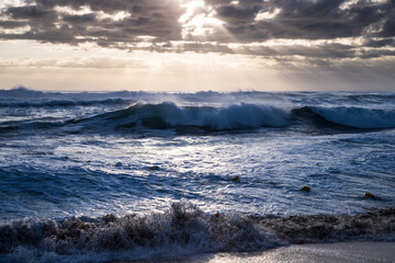 Waves rushing hard on the East Sea