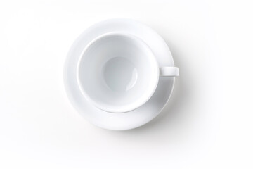 empty cup on white background