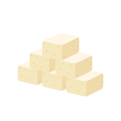Tofu vector. free space for text. wallpaper. Tofu on white background.
