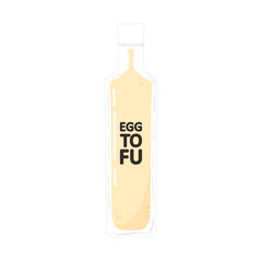 Egg tofu vector. Egg tofu on white background. Egg tofu logo design.