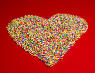 Background texture of multicolored foam balls