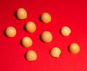 Broken brown eggshells