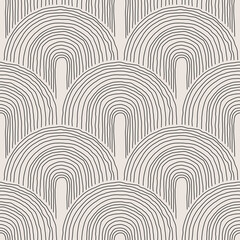Trendy minimalistisch naadloos patroon met abstracte creatieve handgetekende compositie