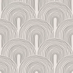 Foto op Plexiglas Schilder en tekenlijnen Trendy minimalistisch naadloos patroon met abstracte creatieve handgetekende compositie