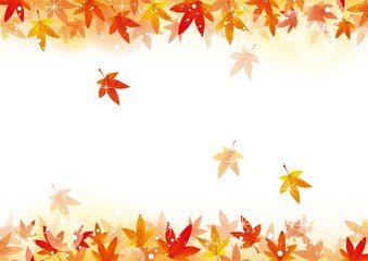 キラキラした秋の紅葉フレーム02