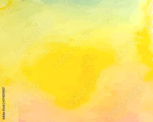 水彩の背景 空 にじみ ぼかし 絵の具 フレーム テクスチャ 黄色 緑 オレンジ Poster Yugoro