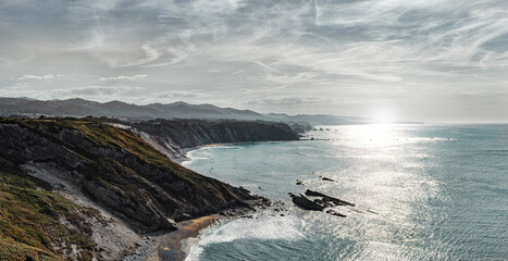 Spectacular view of Rocky coast and cliffs in the north west of Spain. Lugo. Galicia. Spain.