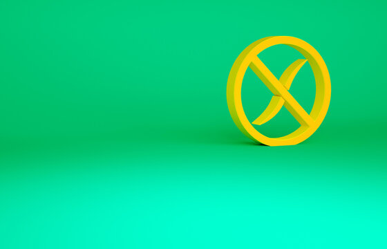 Orange Anti worms parasite icon isolated on green background. Minimalism concept. 3d illustration 3D render.
