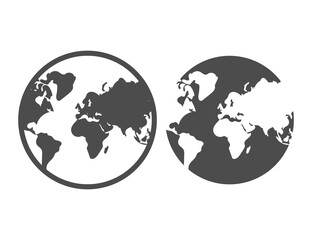 Globe icon. Planet Earth isolated on white background. Vector illustration.