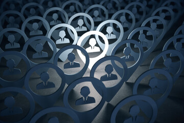 Social media business markers icon.