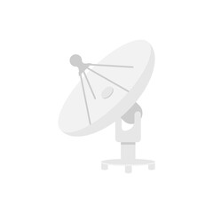 Satellite dishes antenna isolated on white background. Vector illustration.