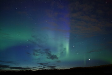 Aurora and stars at night