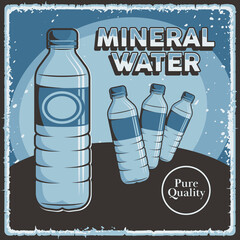 Mineral Water Signage Poster Retro Rustic Classic Vector