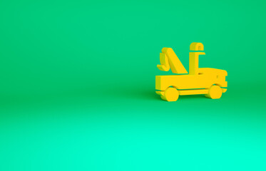 Orange Tow truck icon isolated on green background. Minimalism concept. 3d illustration 3D render.