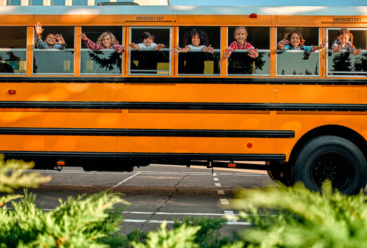 Children in school bus