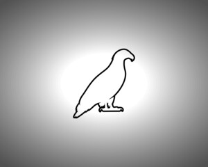 Eagle Silhouette on White Background. Isolated Vector Animal Template for Logo Company, Icon, Symbol etc