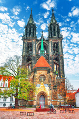 Fototapeta na wymiar Meissen Cathedral or the Church of St John and St Donatus