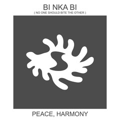 vector icon with african adinkra symbol Bi Nka Bi. Symbol of peace and harmony