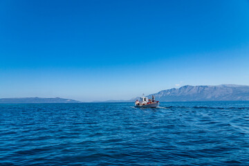 Obraz premium boat at sea in Meganisi island