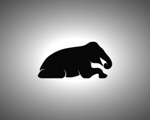 Elephant Silhouette on White Background. Isolated Vector Animal Template for Logo Company, Icon, Symbol etc