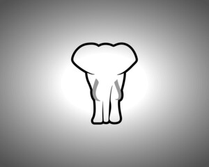 Elephant Silhouette on White Background. Isolated Vector Animal Template for Logo Company, Icon, Symbol etc