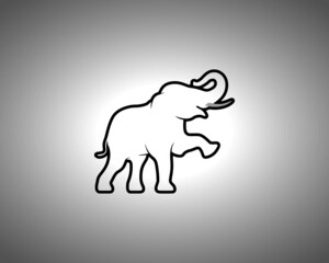 Elephant Silhouette on White Background. Isolated Vector Animal Template for Logo Company, Icon, Symbol etc