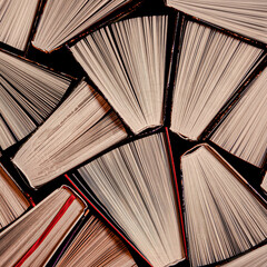 A huge home library with old multi-colored books