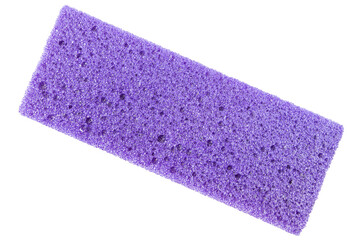 Purple natural pumice stone for washing feet. Isolated