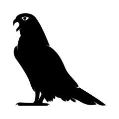 Falcon Silhouette on White Background. Isolated Vector Animal Template for Logo Company, Icon, Symbol etc