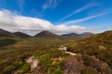 Fototapeta na wymiar mountain landscape with blue sky Mourne mountains Newry Northern Ireland